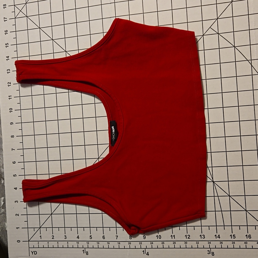 Red Crop Tank Top Large: A